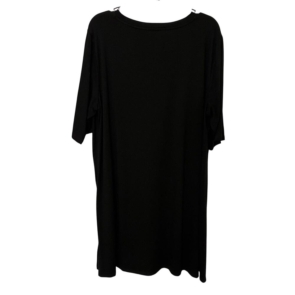 EILEEN FISHER Tunic Medium Black Tencel Minimalist Lagenlook Quiet Luxury Top - Picture 4 of 7